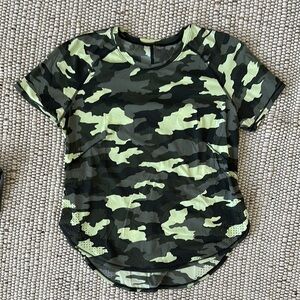 Lululemon Camo Print Short Sleeve Running Top